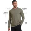 imageTrue Classic Long Sleeve Shirts for Men  Henley Waffle ampamp Crew Neck Long Sleeve T Shirt  Regular and Tall Thermal ShirtsHeather Military Green