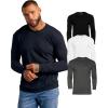 imageTrue Classic Long Sleeve Shirts for Men  Henley Waffle ampamp Crew Neck Long Sleeve T Shirt  Regular and Tall Thermal ShirtsBlackCarbonWhite 3pack