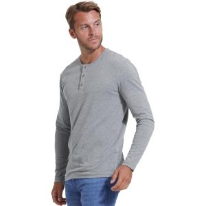 imageTrue Classic Long Sleeve Shirts for Men  Henley Waffle ampamp Crew Neck Long Sleeve T Shirt  Regular and Tall Thermal ShirtsHeather Gray