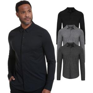 imageTrue Classic Mens Long Sleeve Button Down Shirt  Casual Dress Shirts for Men Quick DryNeutrals 3pack