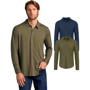 imageTrue Classic Mens Long Sleeve Button Down Shirt  Casual Dress Shirts for Men Quick DrySummer 2pack