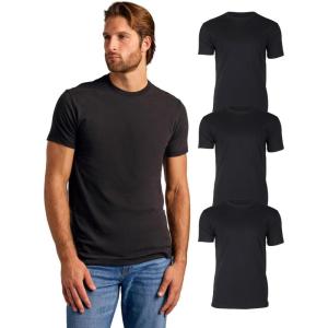 imageTrue Classic Mens TShirts  Short Sleeve Crew Neck T Shirts for Man Cotton Blend Plain Novelty Mens TShirtsBlack 3pack