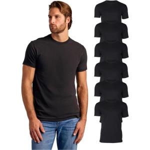 imageTrue Classic Mens TShirts  Short Sleeve Crew Neck T Shirts for Man Cotton Blend Plain Novelty Mens TShirtsBlack 6pack