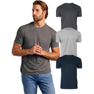 imageTrue Classic Mens TShirts  Short Sleeve Crew Neck T Shirts for Man Cotton Blend Plain Novelty Mens TShirtsCarbonHeather GrayNavy 3pack