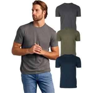 imageTrue Classic Mens TShirts  Short Sleeve Crew Neck T Shirts for Man Cotton Blend Plain Novelty Mens TShirtsCarbonMilitary GreenNavy 3pack