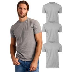 imageTrue Classic Mens TShirts  Short Sleeve Crew Neck T Shirts for Man Cotton Blend Plain Novelty Mens TShirtsHeather Gray 3pack