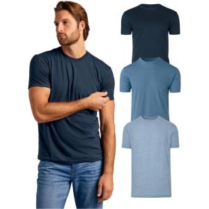 imageTrue Classic Mens TShirts  Short Sleeve Crew Neck T Shirts for Man Cotton Blend Plain Novelty Mens TShirtsNavyIndigoHeather Indigo 3pack