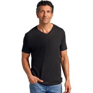 imageTrue Classic Mens V Neck T Shirts  Cotton V Neck Shirts for Men VNeck Mens TShirts and Undershirts for Men PackSinglesBlack