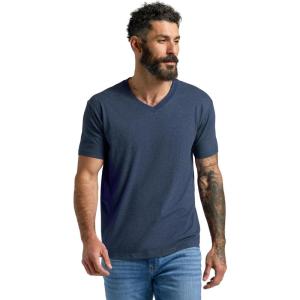imageTrue Classic Mens V Neck T Shirts  Cotton V Neck Shirts for Men VNeck Mens TShirts and Undershirts for Men PackSinglesHeather Navy