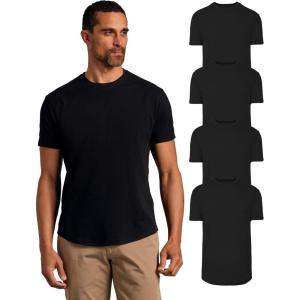imageTrue Classic Mens TShirts  Curved Hem Tee Mens Hipster Shirts for Men Long Tail T Shirts for Man Drop Cut LoungeSleepBlack 4pack
