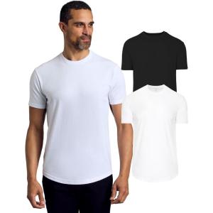 imageTrue Classic Mens TShirts  Curved Hem Tee Mens Hipster Shirts for Men Long Tail T Shirts for Man Drop Cut LoungeSleepBlackWhite 2pack