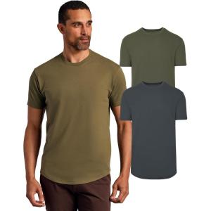 imageTrue Classic Mens TShirts  Curved Hem Tee Mens Hipster Shirts for Men Long Tail T Shirts for Man Drop Cut LoungeSleepCarbonMilitary Green 2pack