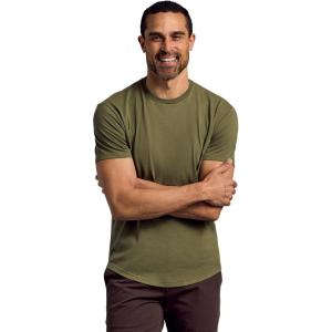 imageTrue Classic Mens TShirts  Curved Hem Tee Mens Hipster Shirts for Men Long Tail T Shirts for Man Drop Cut LoungeSleepMilitary Green