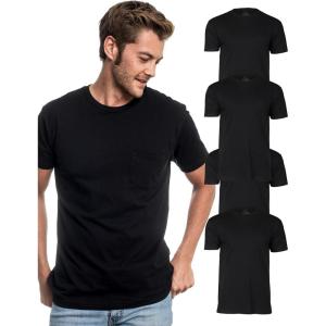 imageTrue Classic Mens TShirts  Pocket T Shirts for Men Mens Pocket Tee Shirts Multipack Cotton Crew Neck Work T Shirt for MenBlack 4pack
