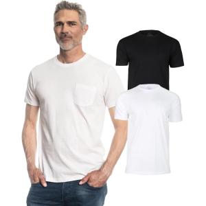 imageTrue Classic Mens TShirts  Pocket T Shirts for Men Mens Pocket Tee Shirts Multipack Cotton Crew Neck Work T Shirt for MenBlackWhite 2pack
