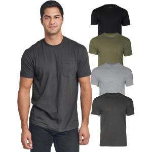 imageTrue Classic Mens TShirts  Pocket T Shirts for Men Mens Pocket Tee Shirts Multipack Cotton Crew Neck Work T Shirt for MenGrays and Greens 4pack
