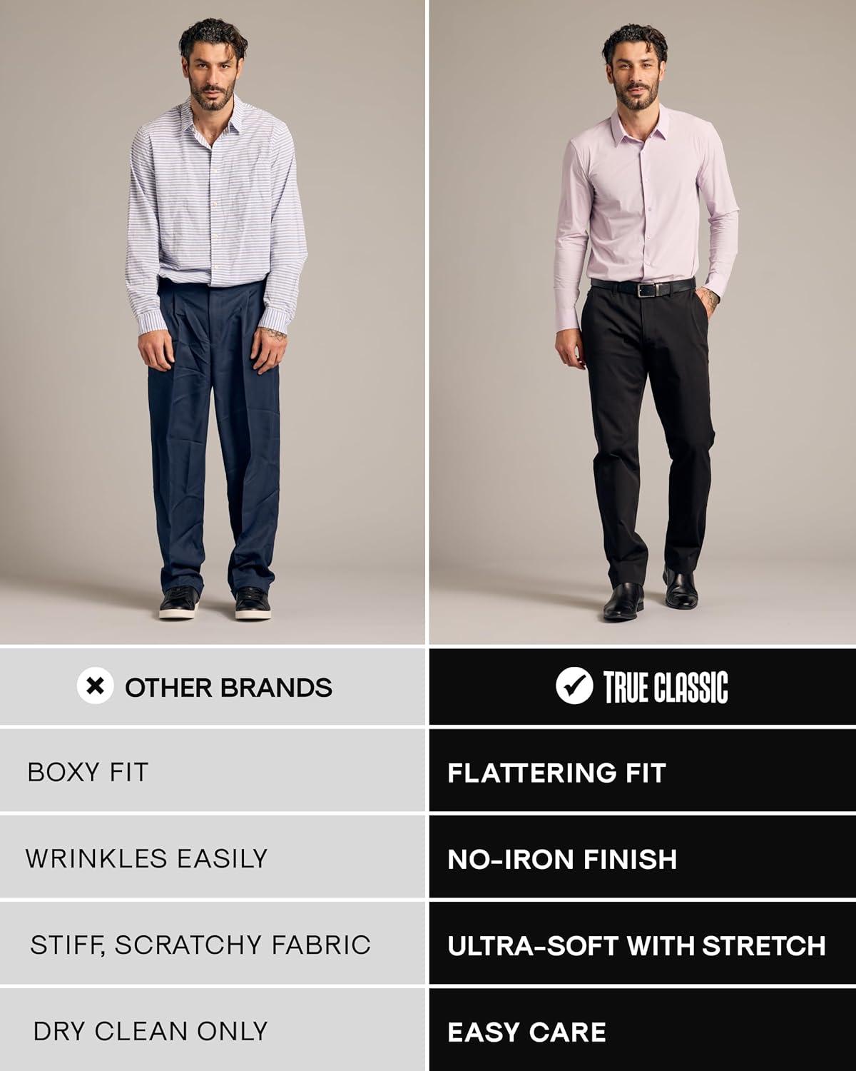 imageTrue Classic Long Sleeve Shirts for Men  Casual Mens Dress Shirts Stretch Button Down Shirt Men Slim ampamp Relaxed FitsCarbon
