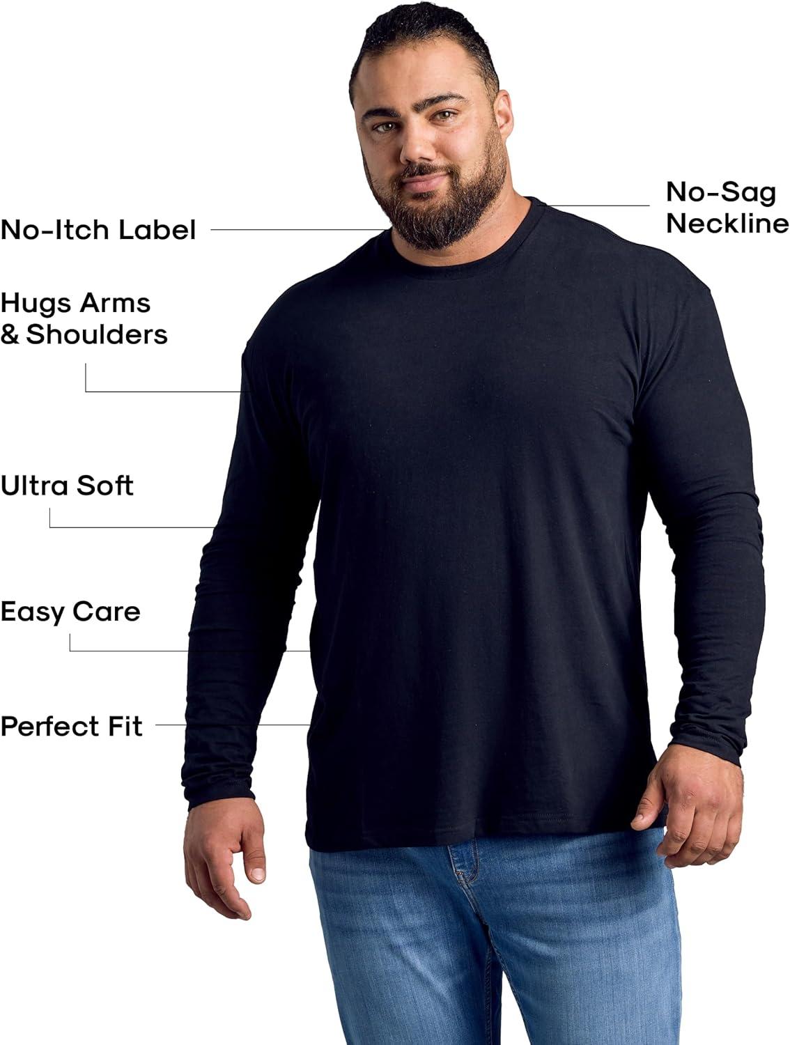 imageTrue Classic Long Sleeve Shirts for Men  Mens Long Sleeve TeeShirts Henley Shirts for Men and WaffleKnit Thermal TShirtsMidnight 3pack