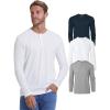 imageTrue Classic Long Sleeve Shirts for Men  Mens Long Sleeve TeeShirts Henley Shirts for Men and WaffleKnit Thermal TShirtsHeather GrayNavyWhite 3pack