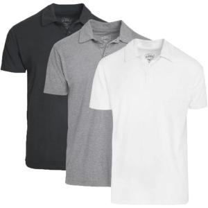 imageTrue Classic Polo Shirts for Men  Mens Polo Shirts Short Sleeve Cotton Dry Fit Golf Shirt for Men Personalized Custom CutCarbonHeather GrayWhite 3pack